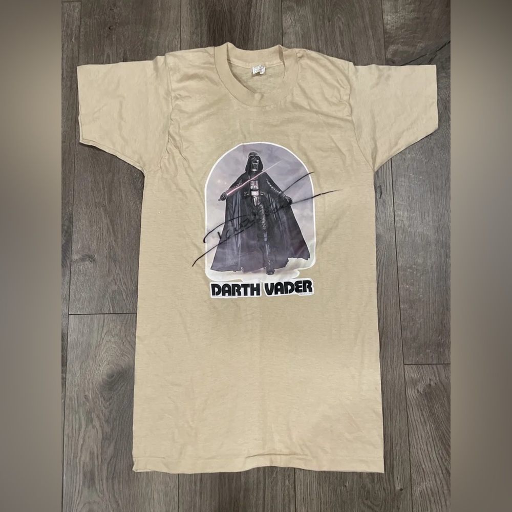 VTG 70s 1977 Darth Vader Single Stitched Shirt Autographed By Bryce Kermit Eller